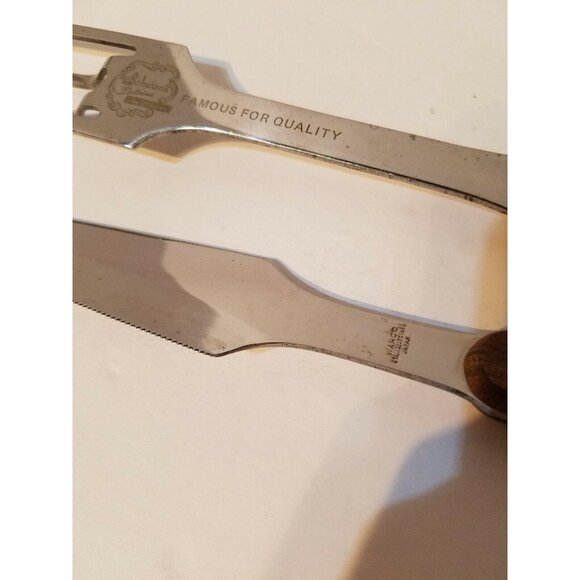 Vintage Warco Schwans Set of 2 Carving Knife Meat Fork Stainless Steel - Picture 3 of 8